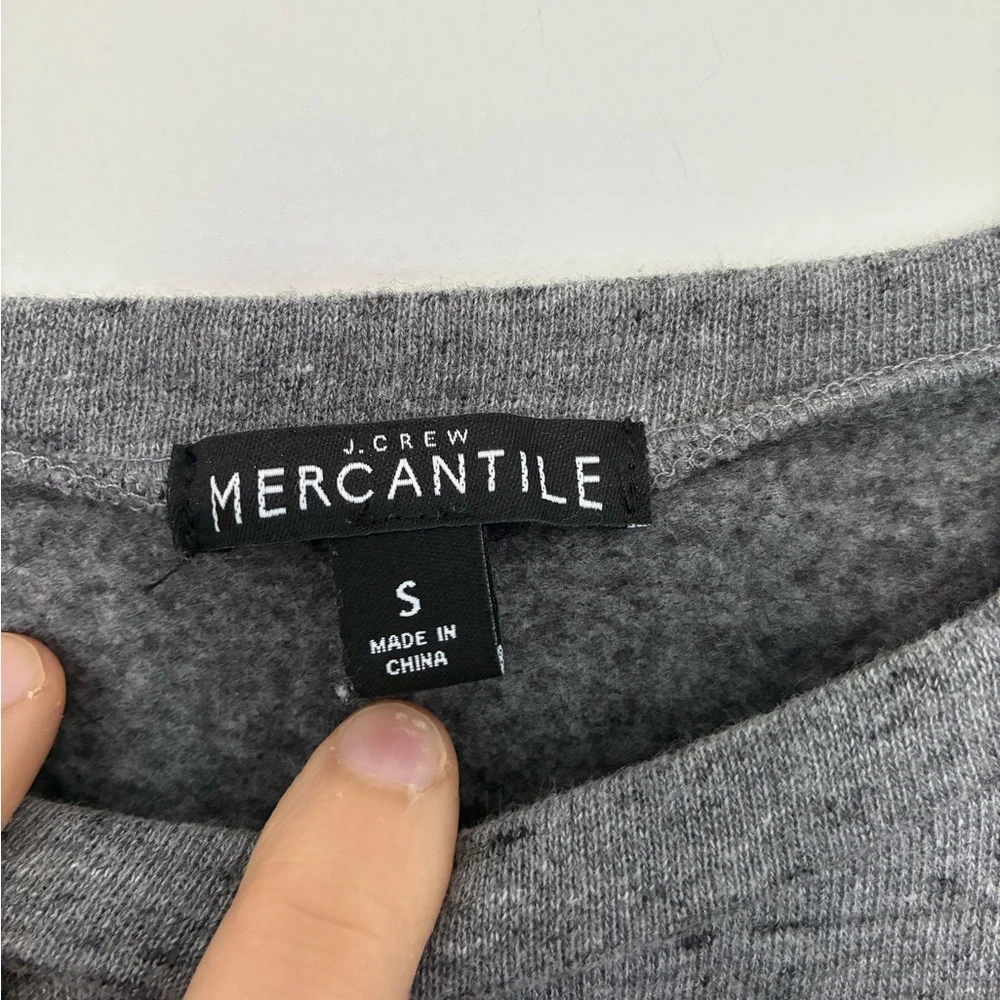 J. Crew Mercantile Gray Ruffled Sweatshirt Top Women’s Size Small